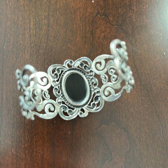 Vintage Danecraft Sterling Scroll Cuff Bracelet Adjustable - Picture 2 of 6